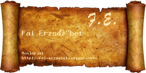 Fai Erzsébet névjegykártya